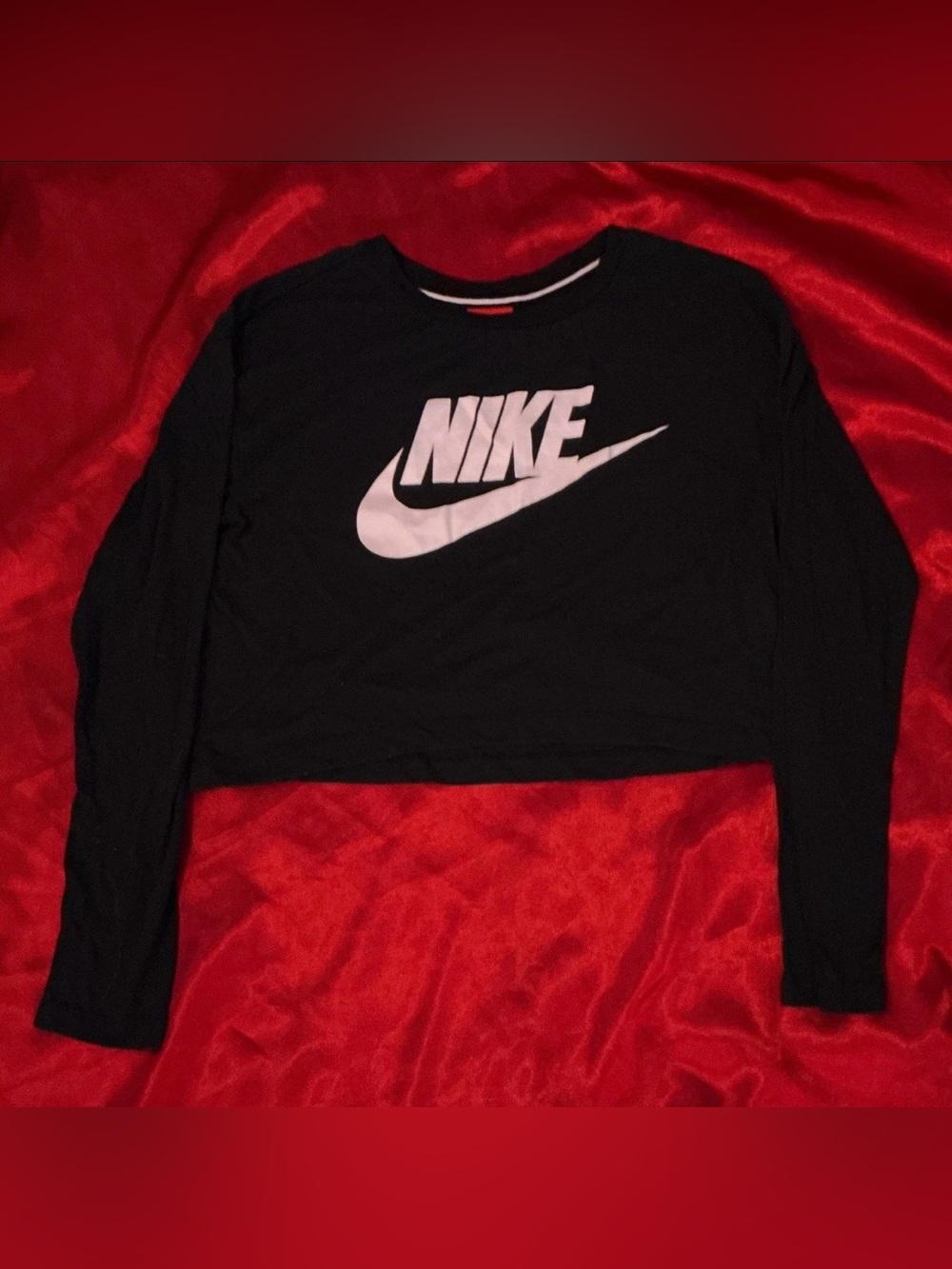 Nike Black Top with Red and White Logo Tag